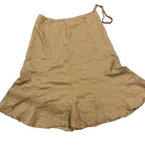 E•col•o•gie Womens Brown Flowy Embroidered Skirt